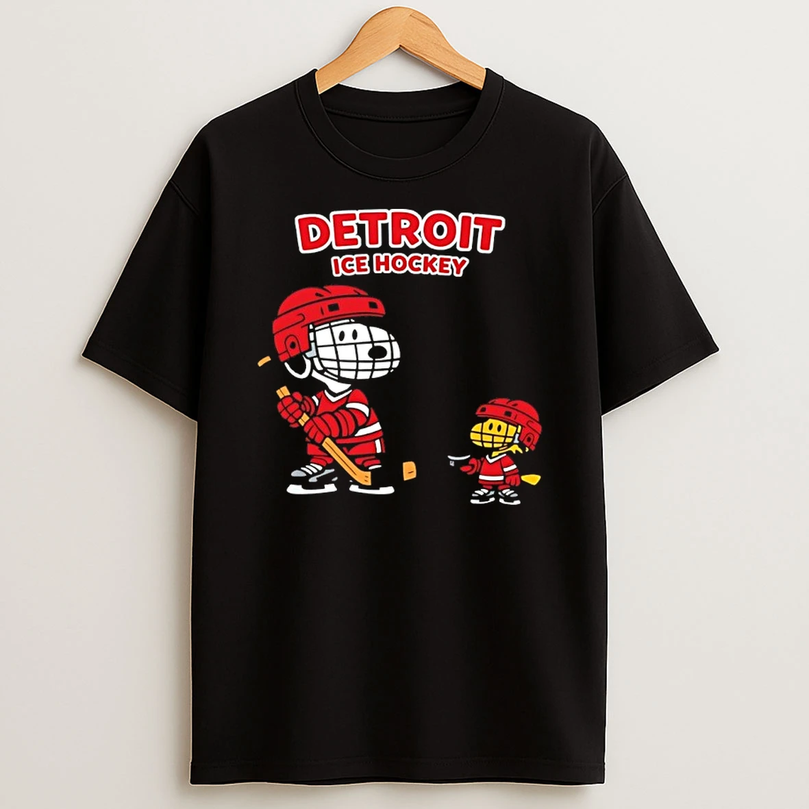 Snoopy And Woodstock Detroit Red Wings Ice Hockey Cartoon Shirts