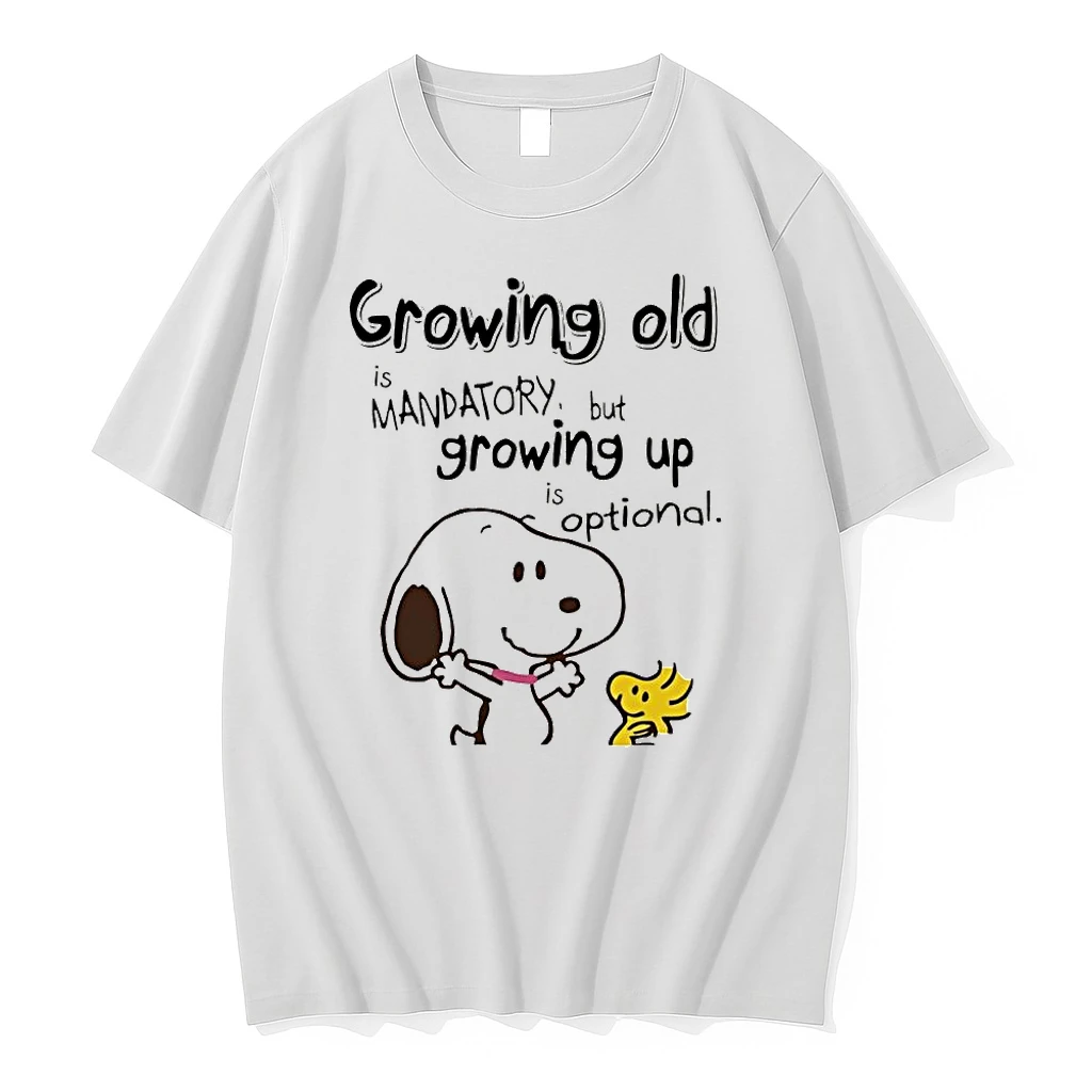 Snoopy And Woodstock Growing Old Is Mandatory But Growing Up Is Optional Shirts