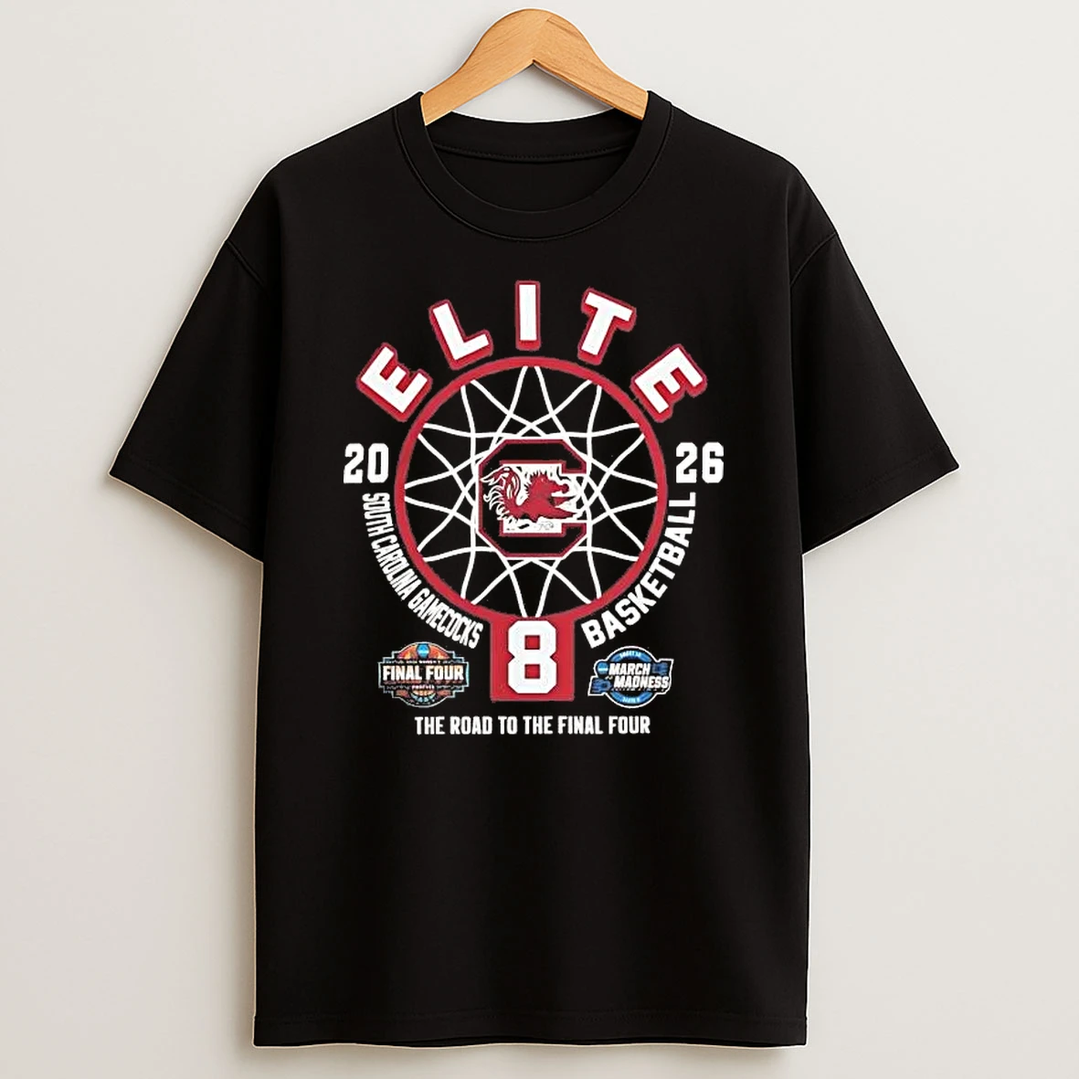 South Carolina Gamecocks 2026 Elite 8 Womens Basketball Road To The Final Four Tee Shirts
