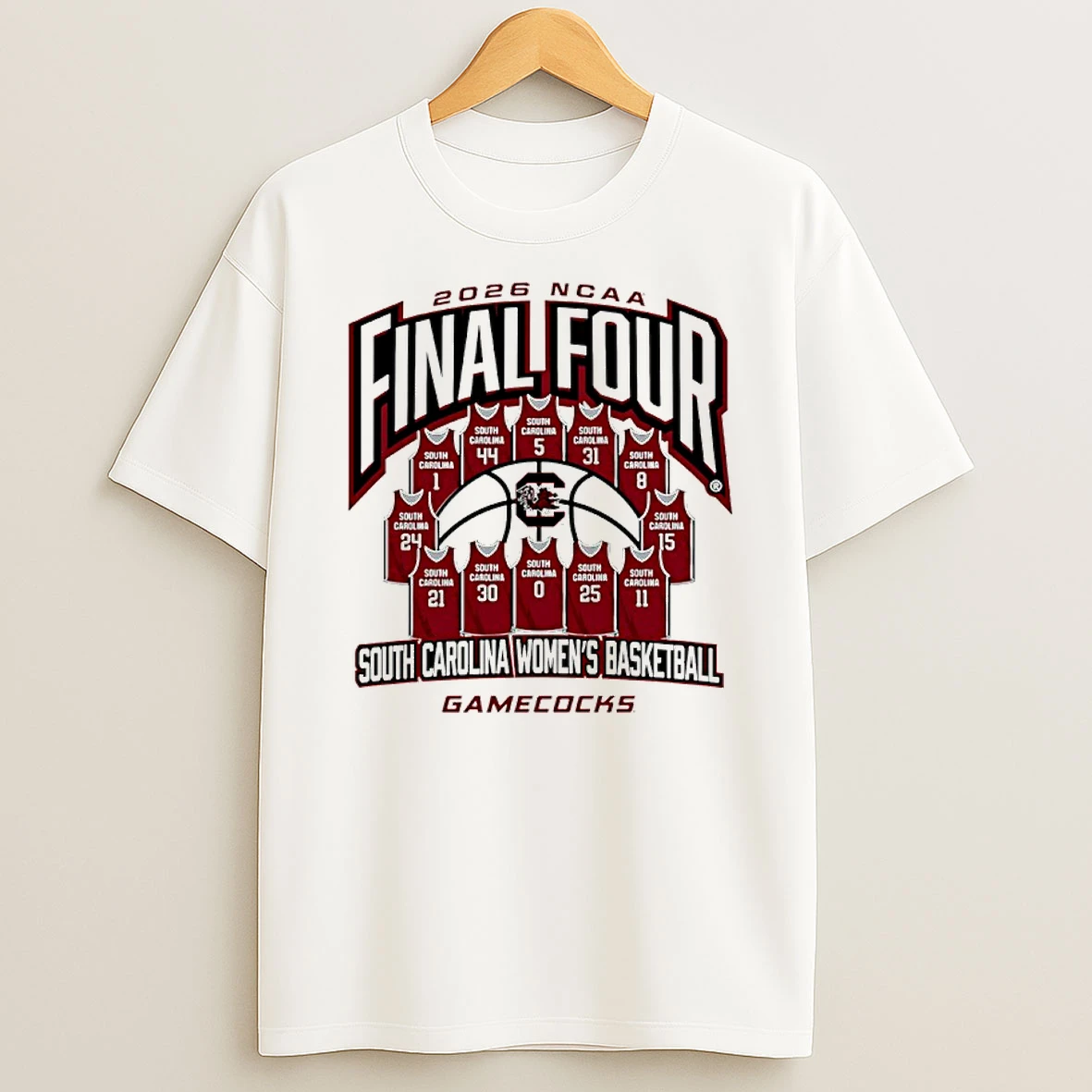South Carolina Gamecocks Womens Basketball 2026 Final Four Team Player Jersey Madness Shirts