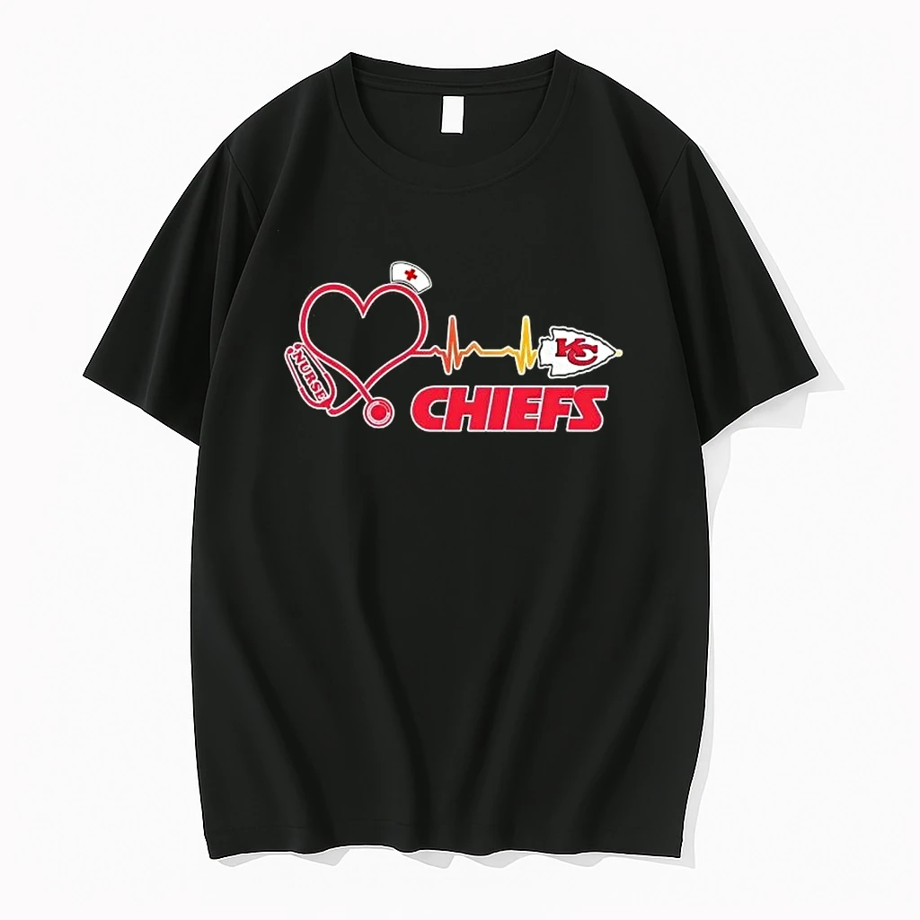 Stethoscope Nurse Heartbeat Kansas City Chiefs Football Logo Shirts