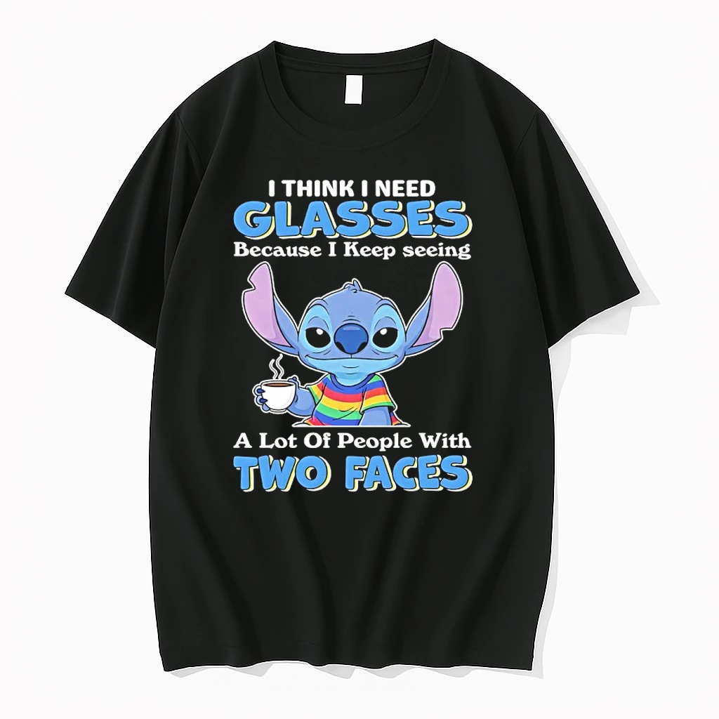 Stitch I Think I Need Glasses Because I Keep Seeing A Lot Of People With Two Faces Shirts