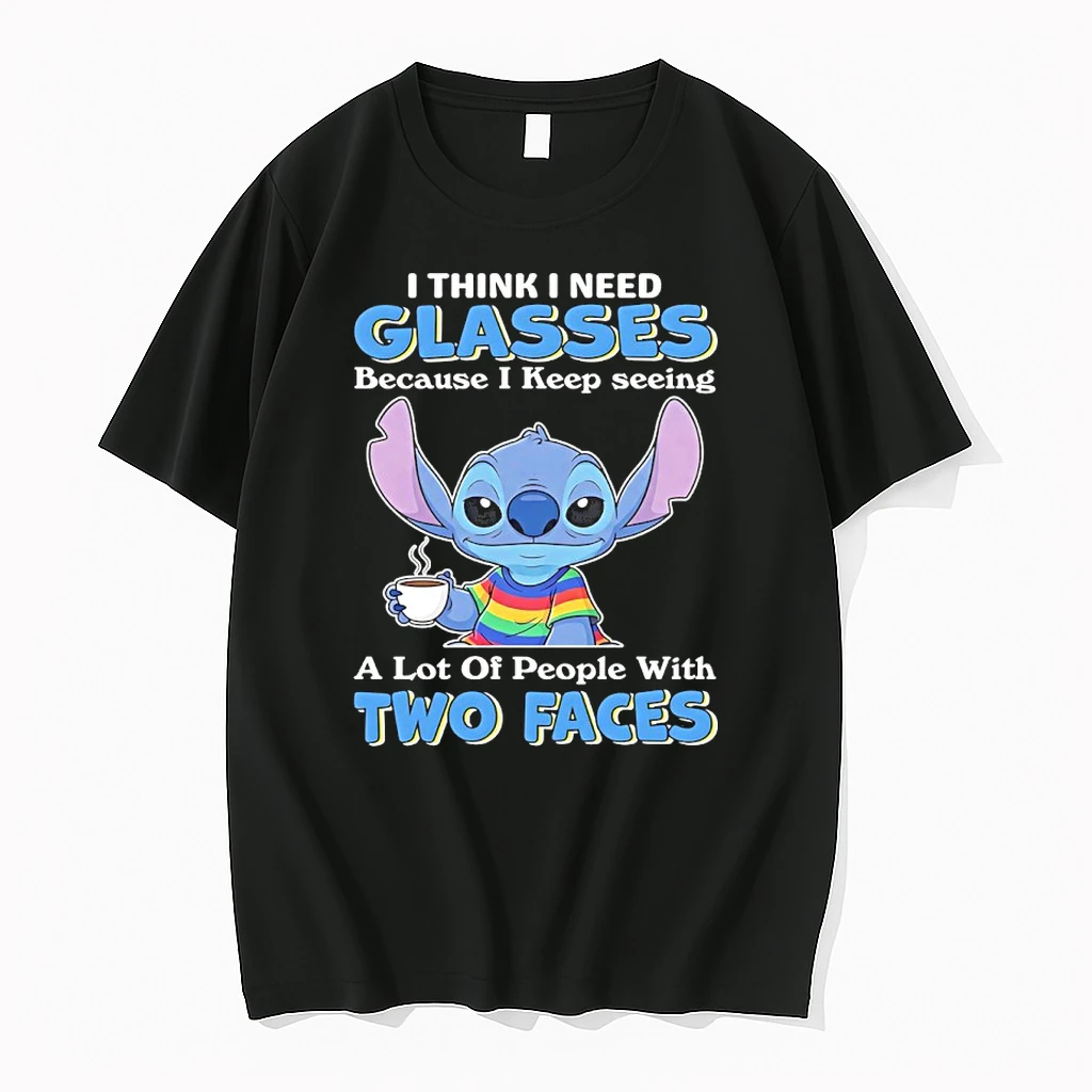 Stitch Pride Coffee I Think I Need Glasses Because I Keep Seeing A Lot Of People With Two Faces Shirts