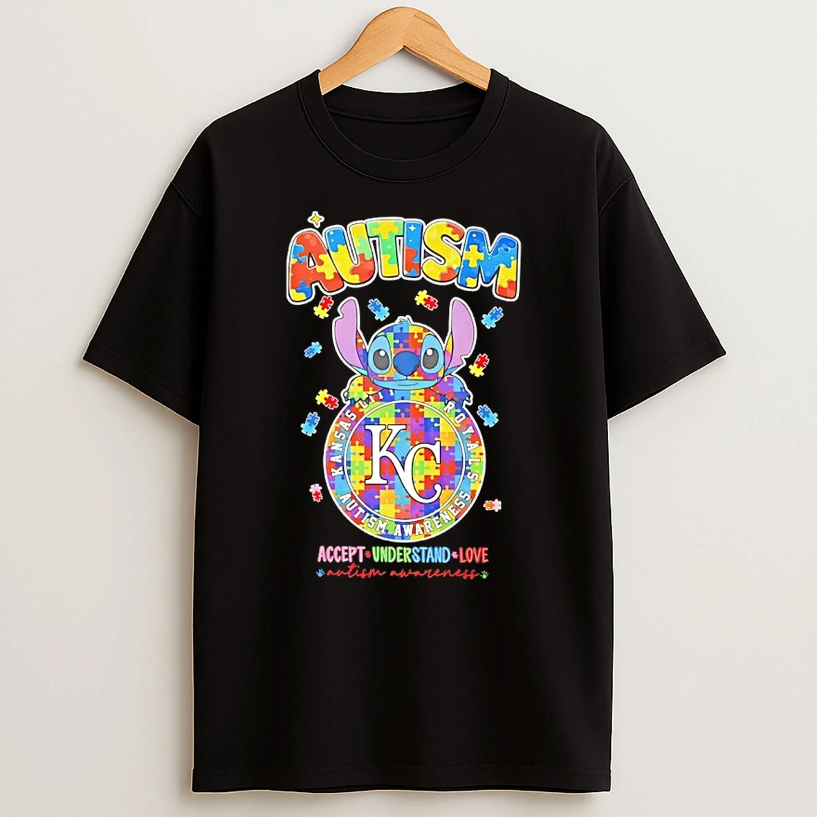 Stitch X Kansas City Royals Autism Awareness Logo Shirts