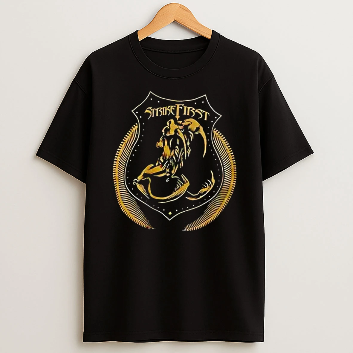 Strike First Snake Skeleton Shield Crest Shirts