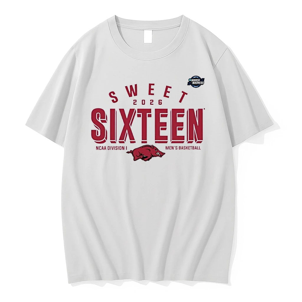 Sweet 16 Arkansas Razorbacks 2026 Ncaa Mens Basketball Shirts