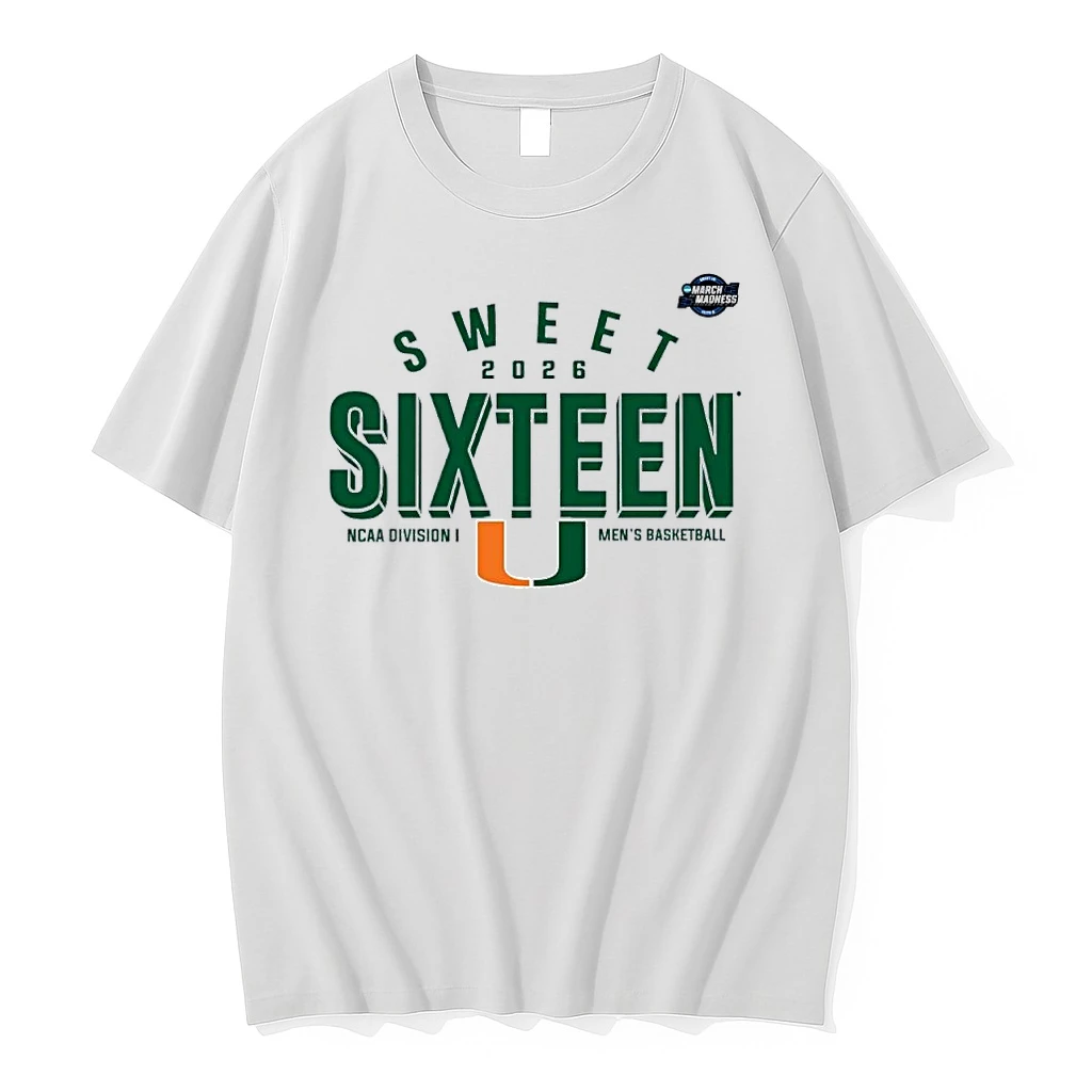 Sweet 16 Miami Hurricanes 2026 Ncaa Mens Basketball Shirts