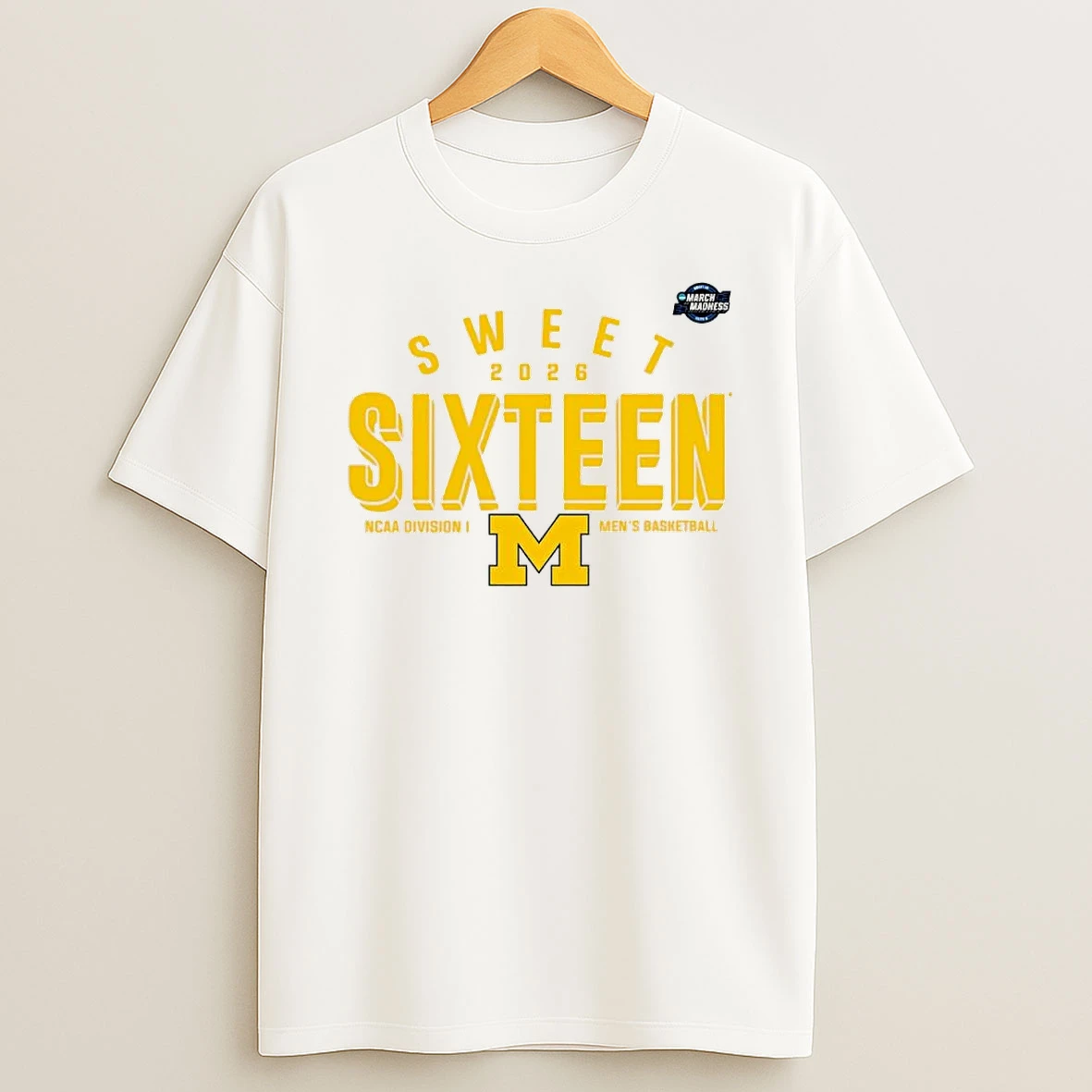 Sweet 16 Michigan Wolverines 2026 Ncaa Mens Basketball Shirts