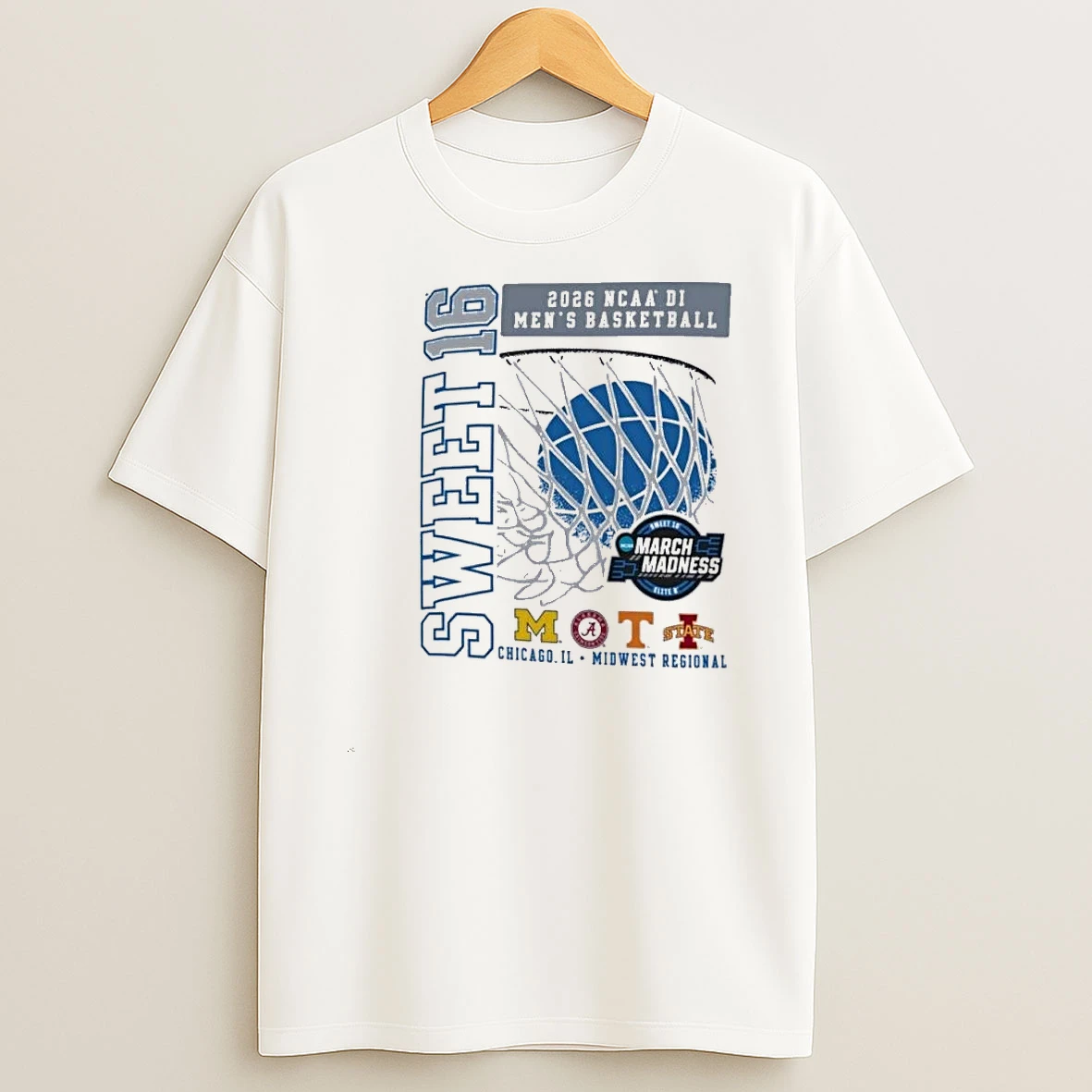 Sweet 16 Ncaa Di Mens Basketball Tournament 2026 Midwest Regional Shirts