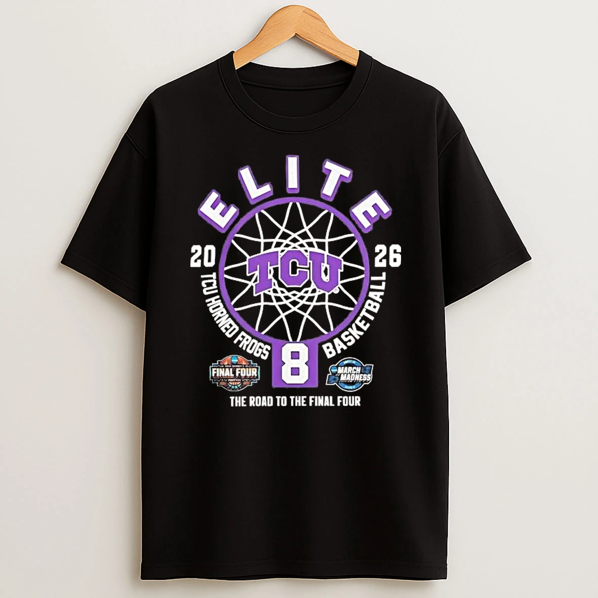 Tcu Horned Frogs 2026 Elite 8 Womens Basketball Road To The Final Four Tee Shirts