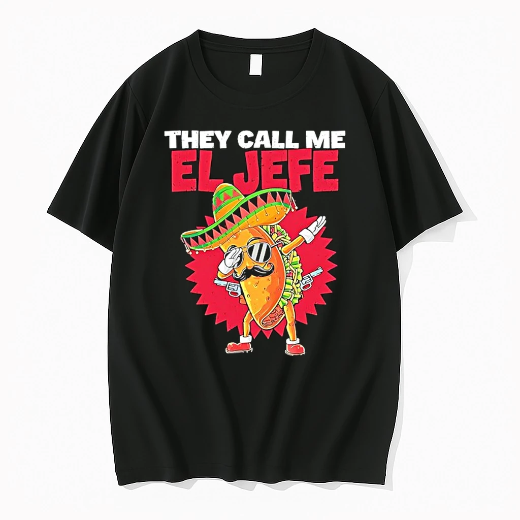 Taco Wearing Sunglasses And Sombrero Hat Dabing They Call Me El Jefe Vintage Shirts