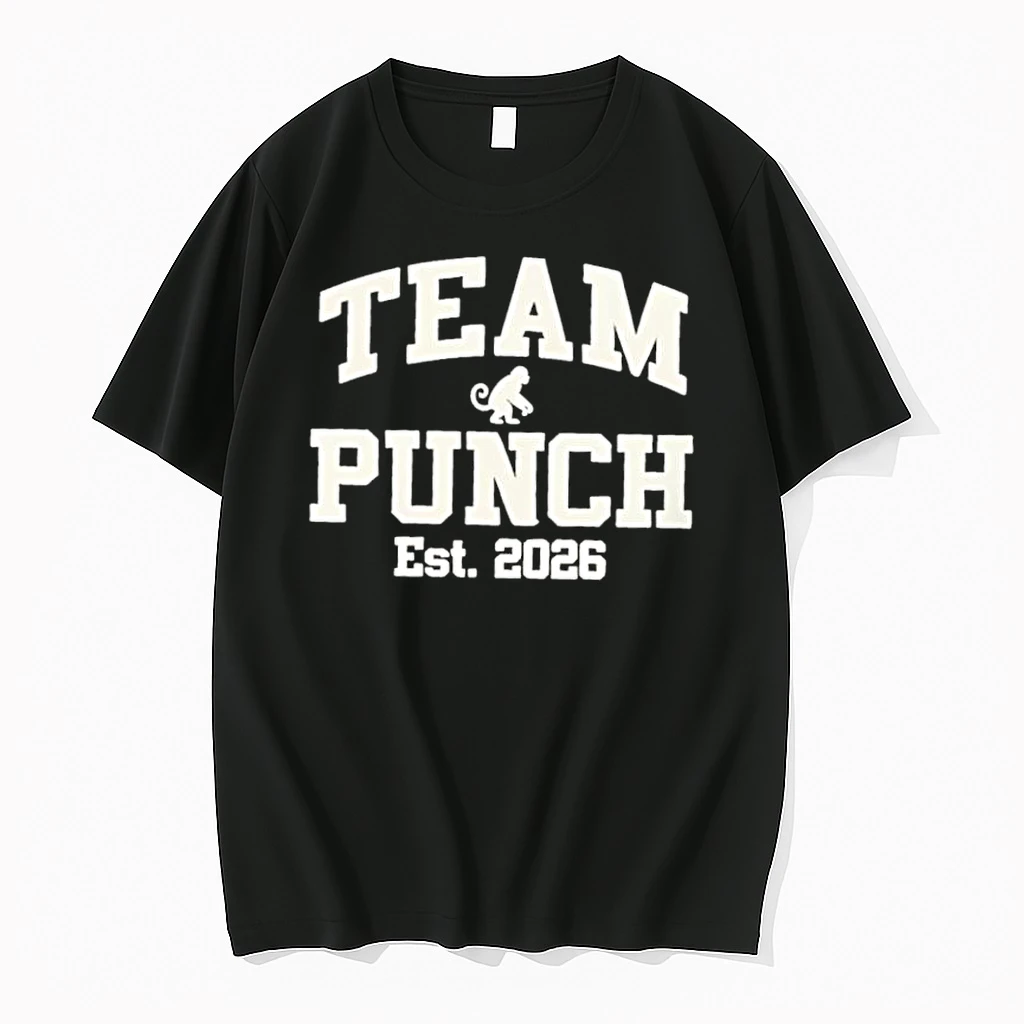 Team Punch Est 2026 Monkey Silhouette Varsity Style Shirts