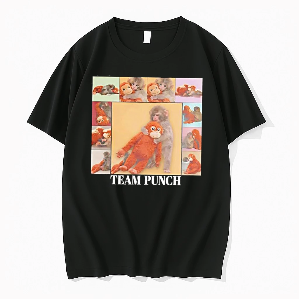 Team Punch Monkey Hugging Large Plush Toy Shirts