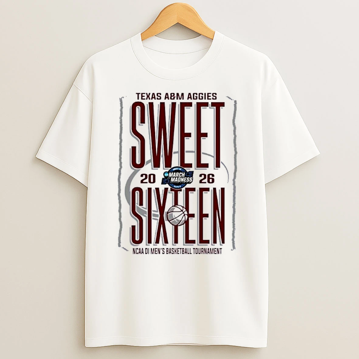 Texas Am Aggies Sweet Sixteen 2026 Ncaa Di Mens Basketball Tournament Shirts