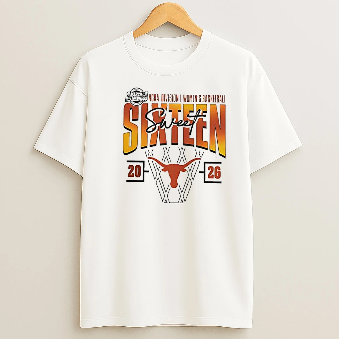 Texas Longhorns 2026 Ncaa Womens Basketball Tournament March Madness Sweet 16 Shirts