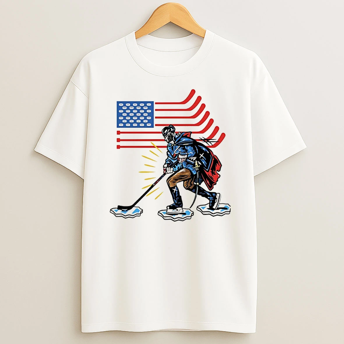 The General George Washington Usa Hockey American Flag Shirts
