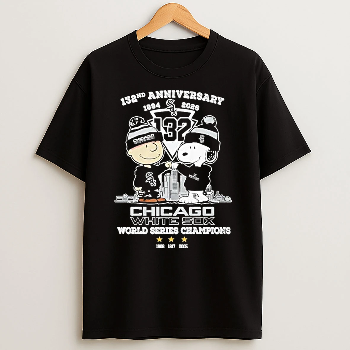 The Peanuts Fistbump X Chicago White Sox 132nd Anniversary 1894 2026 World Series Champions Shirts