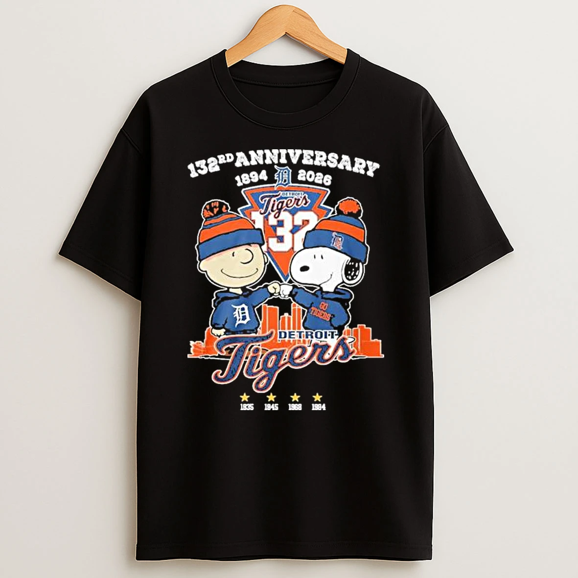 The Peanuts Fistbump X Detroit Tigers 132nd Anniversary 1894 2026 Shirts