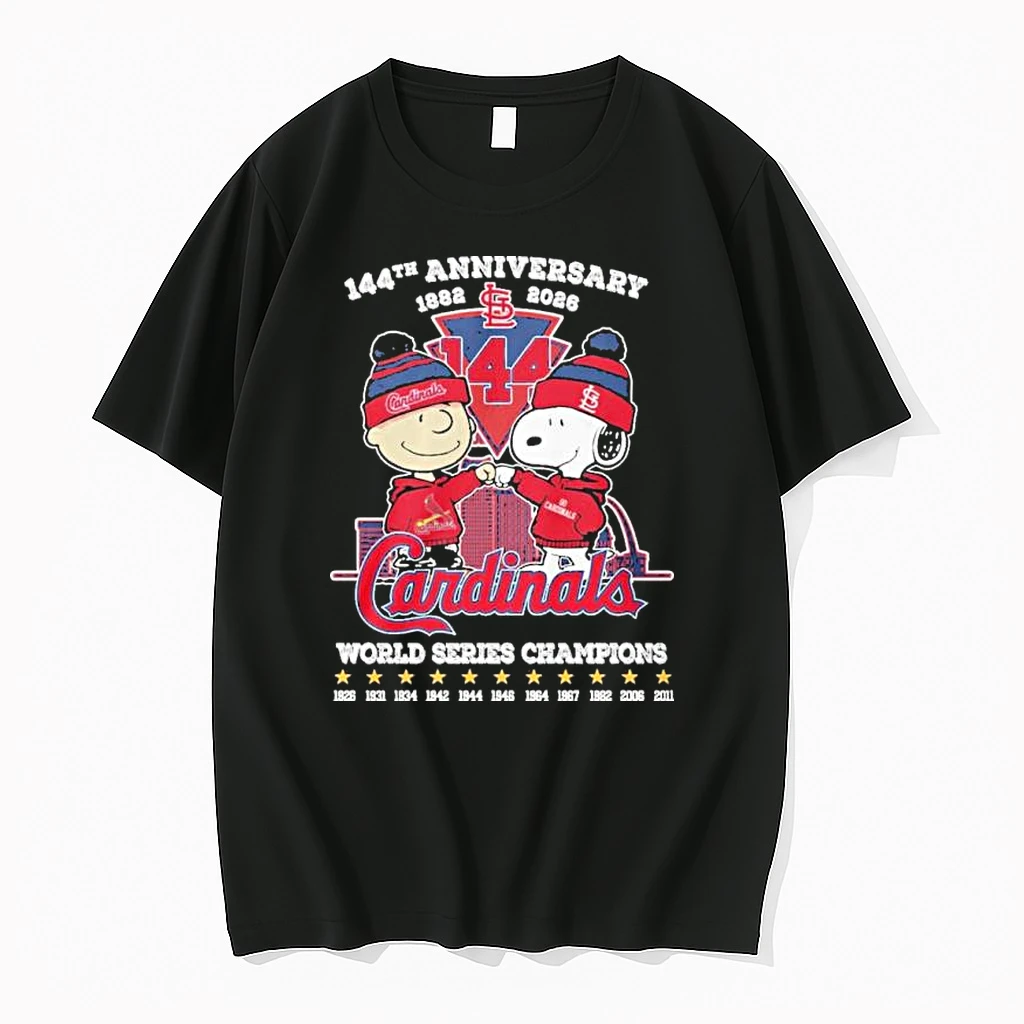 The Peanuts Fistbump X St Louis Cardinals 144th Anniversary 1882 2026 World Series Champions Shirts