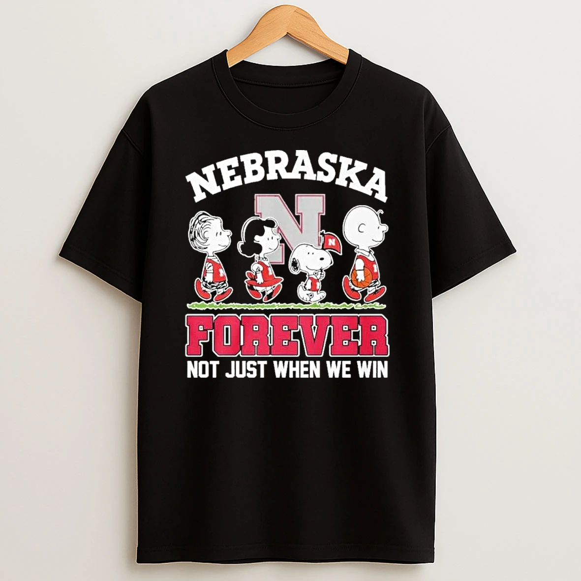 The Peanuts X Nebraska Basketball Forever Not Just When We Win Shirts