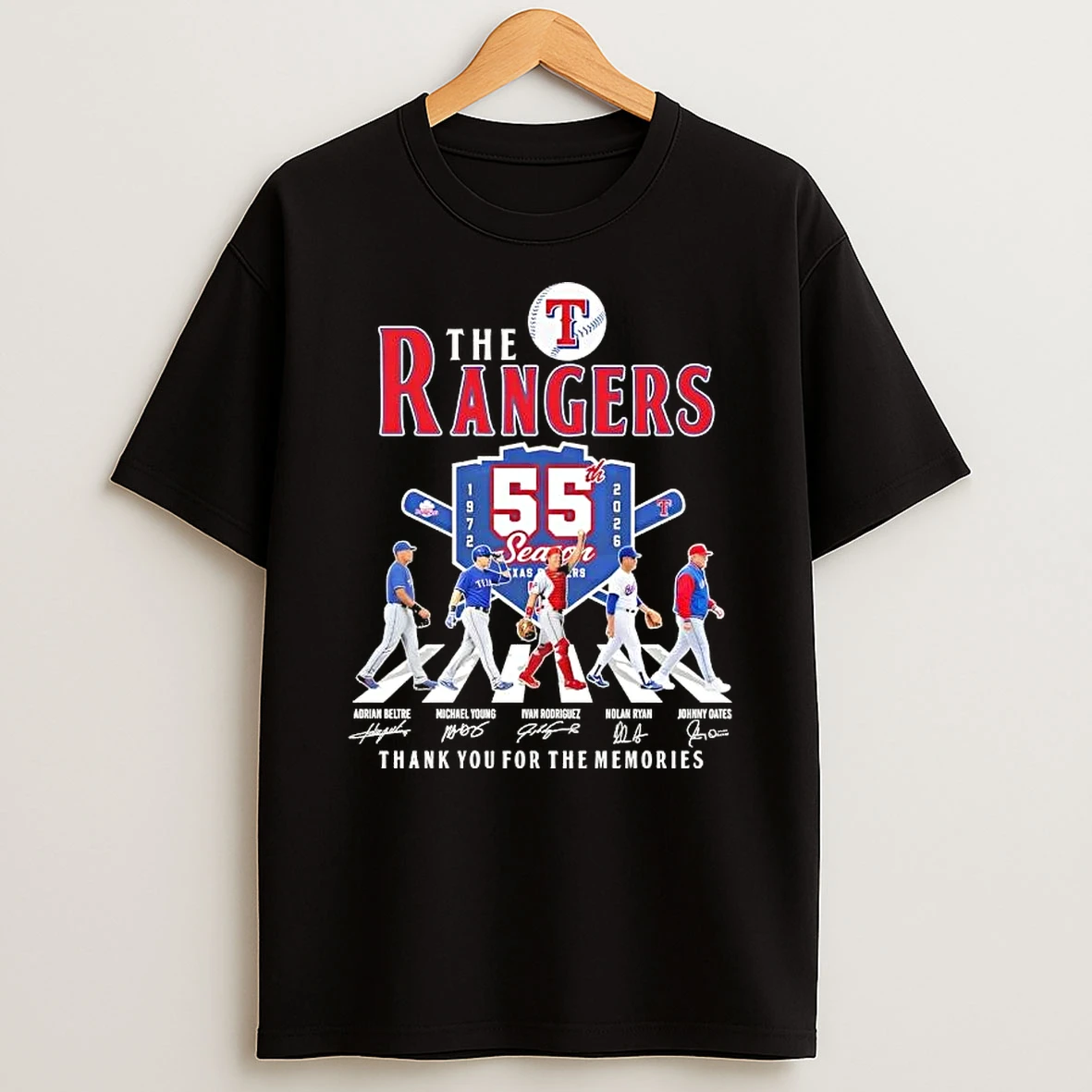 The Texas Rangers 55th Season 1972 2026 Adrian Beltre And Legends Abbey Road Signatures Shirts