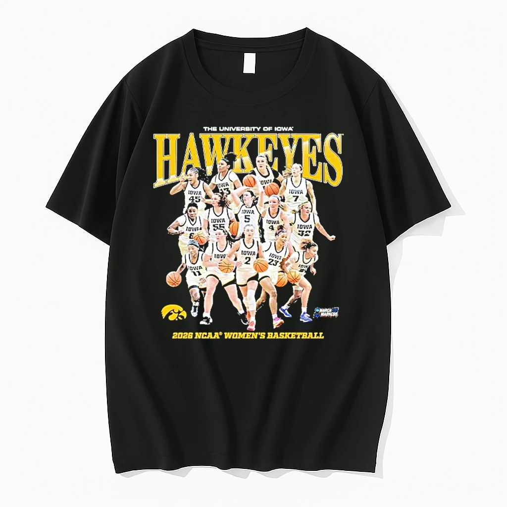 The University Of Iowa Hawkeyes 2026 Ncaa March Madness Womens Basketball Team Collage Shirts