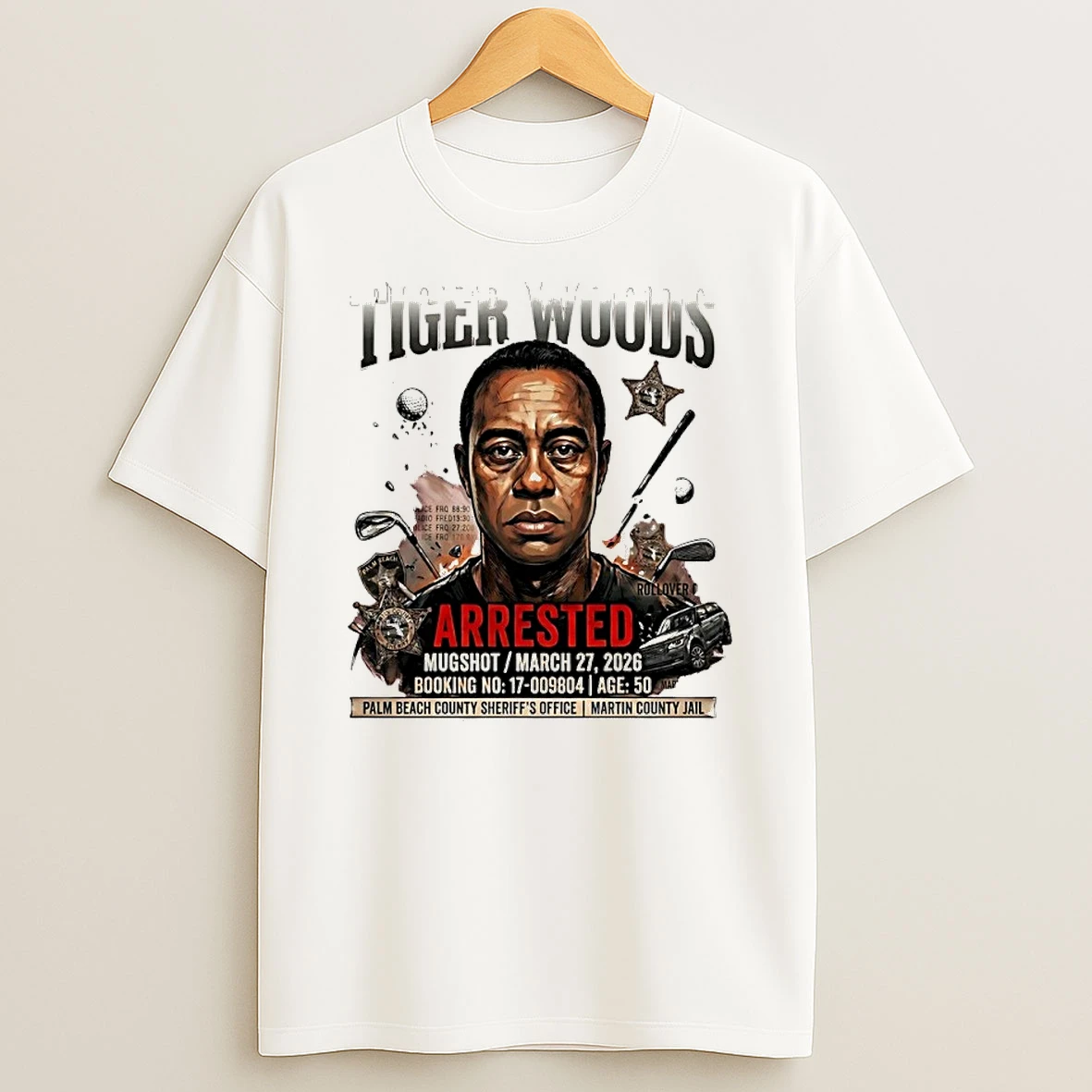 Tiger Woods Golf Legend Arrested Mugshot 2026 Art Shirts