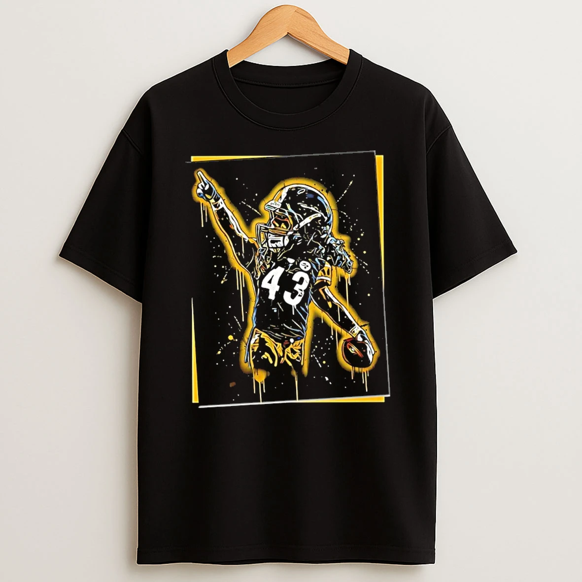 Troy Polamalu Pittsburgh Steelers Football Player Graphic Shirts
