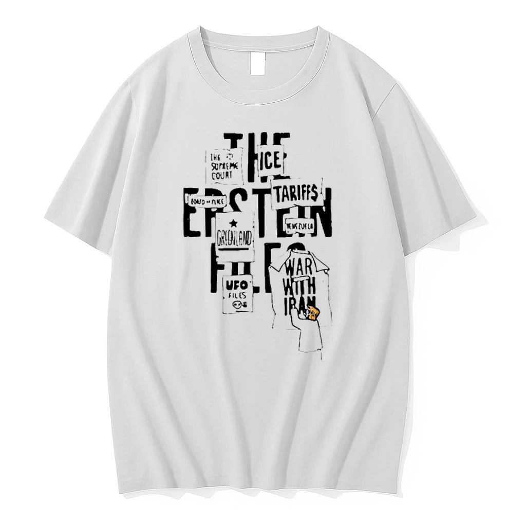 Trump Epstein List War In Iran Protest Sign Collage Graphic Shirts