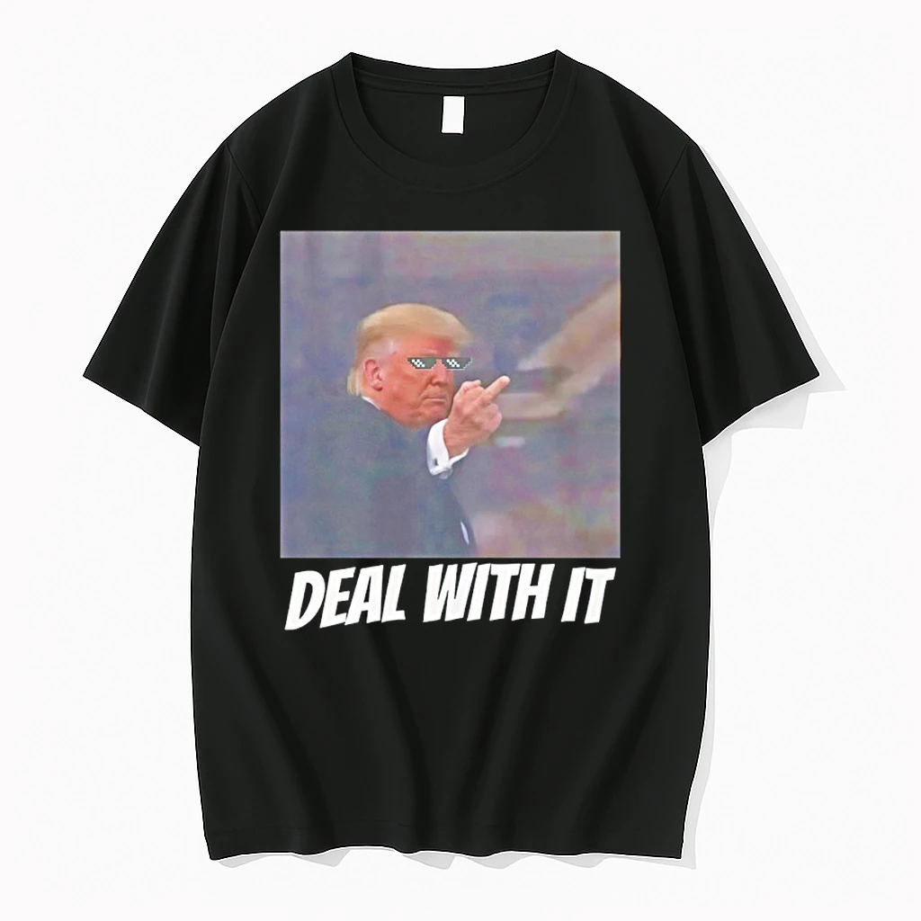 Trump Middle Finger Deal With It Meme Shirts