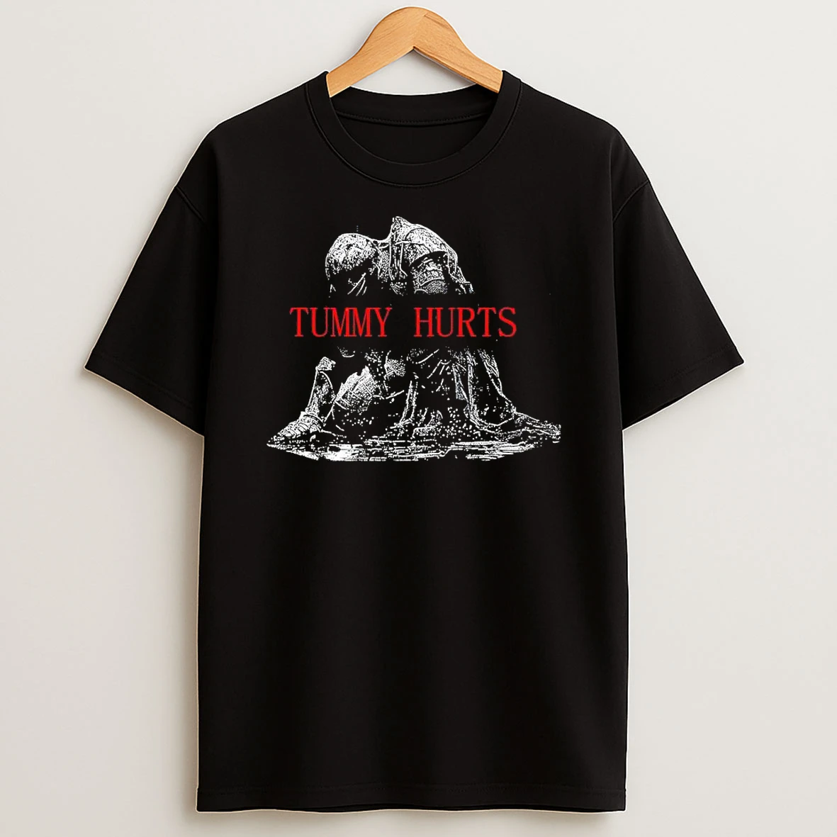 Tummy Hurts Kneeling Warrior Retro Shirts