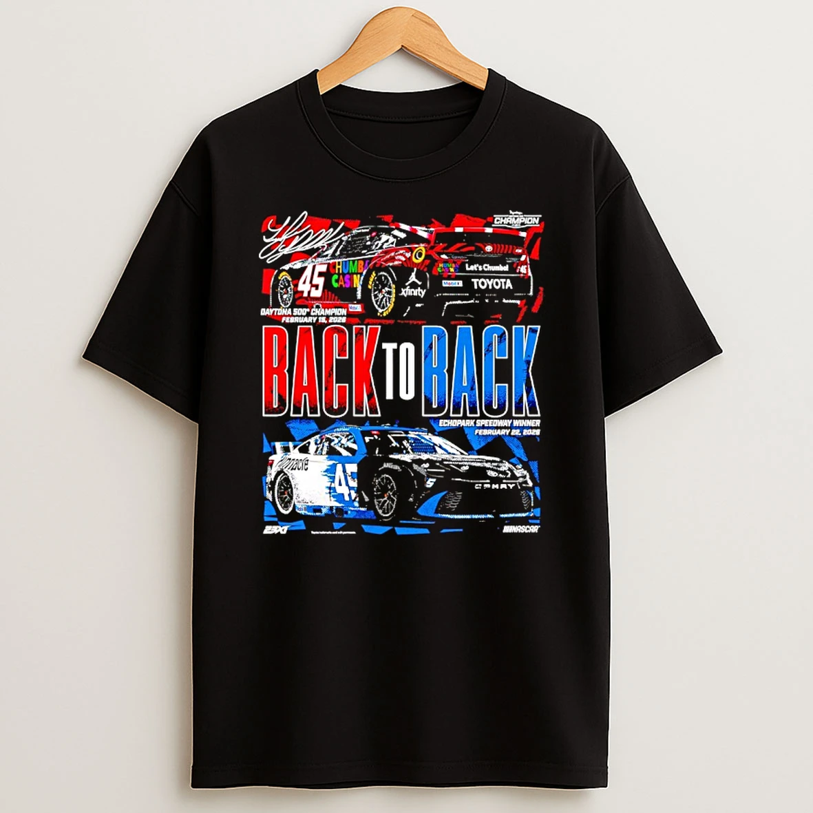 Tyler Reddick Classic Ink Black Back To Back Wins Shirts
