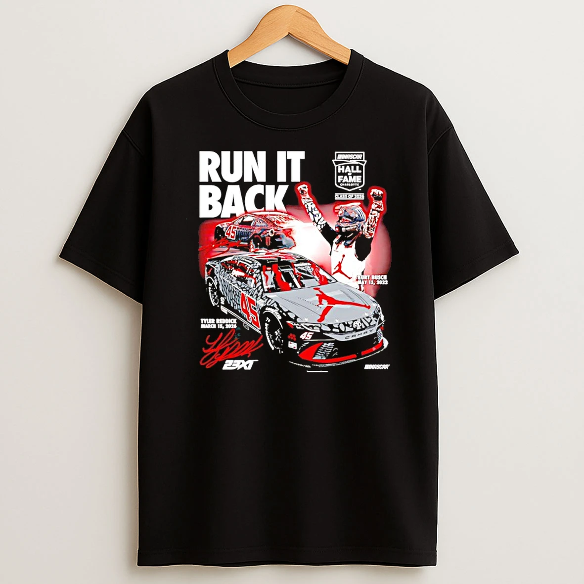 Tyler Reddick Run It Back Nascar Hall Of Fame 2026 Signature Shirts