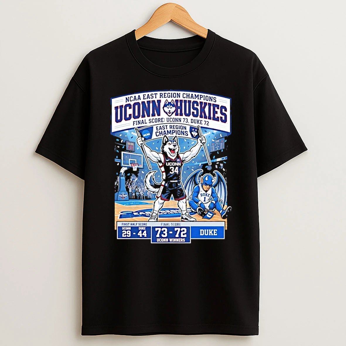 Uconn Huskies Beat Duke Blue Devils Final Four 2026 Mens March Madness Basketball Mascot Shirts