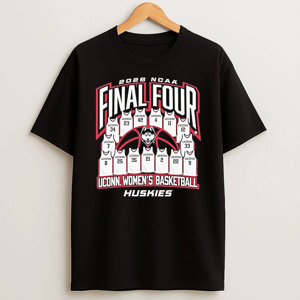 Uconn Huskies Womens Basketball 2026 Ncaa Final Four Teams Jerseys Tee Shirts