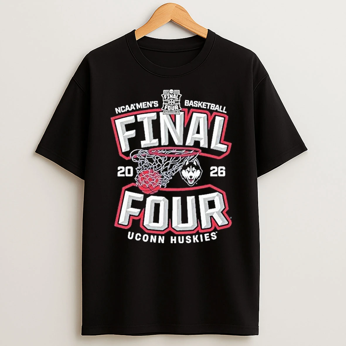 Uconn Mens Basketball 2026 Final Four Hoop Tee Shirts