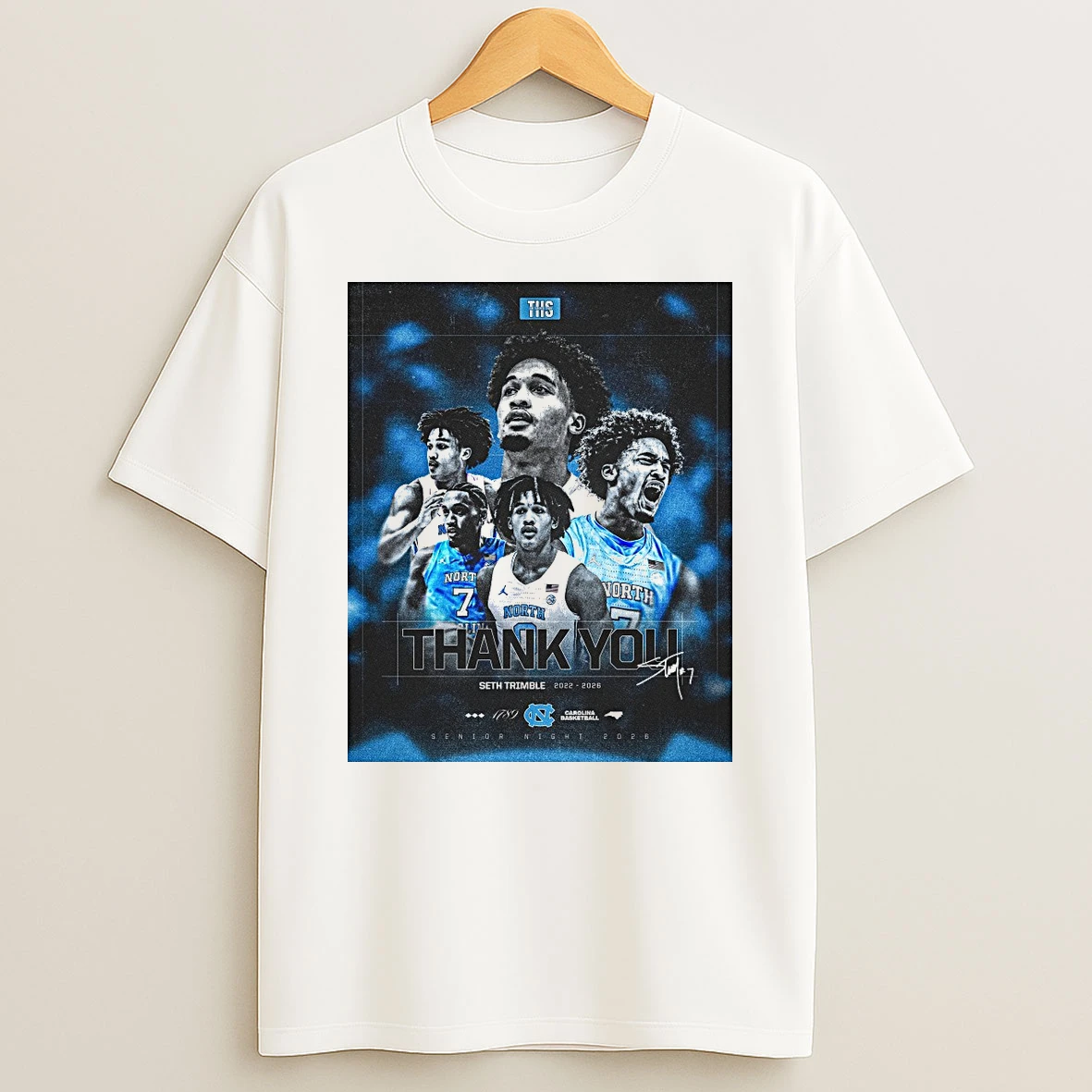 Unc Tar Heels Thank You Seth Trimble 2022 2026 Senior Night 2026 Signature Shirts