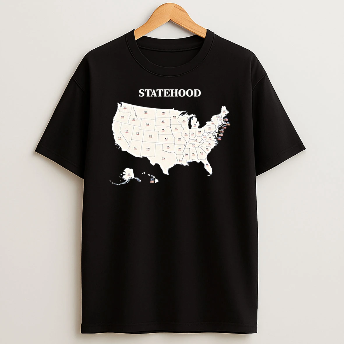 Us Statehood Map Shirts