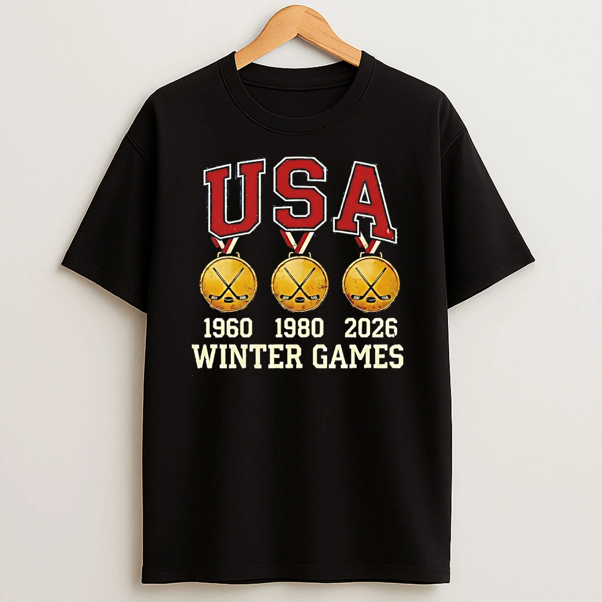 Usa 1980 1960 2026 Gold Medals Winter Games Shirts