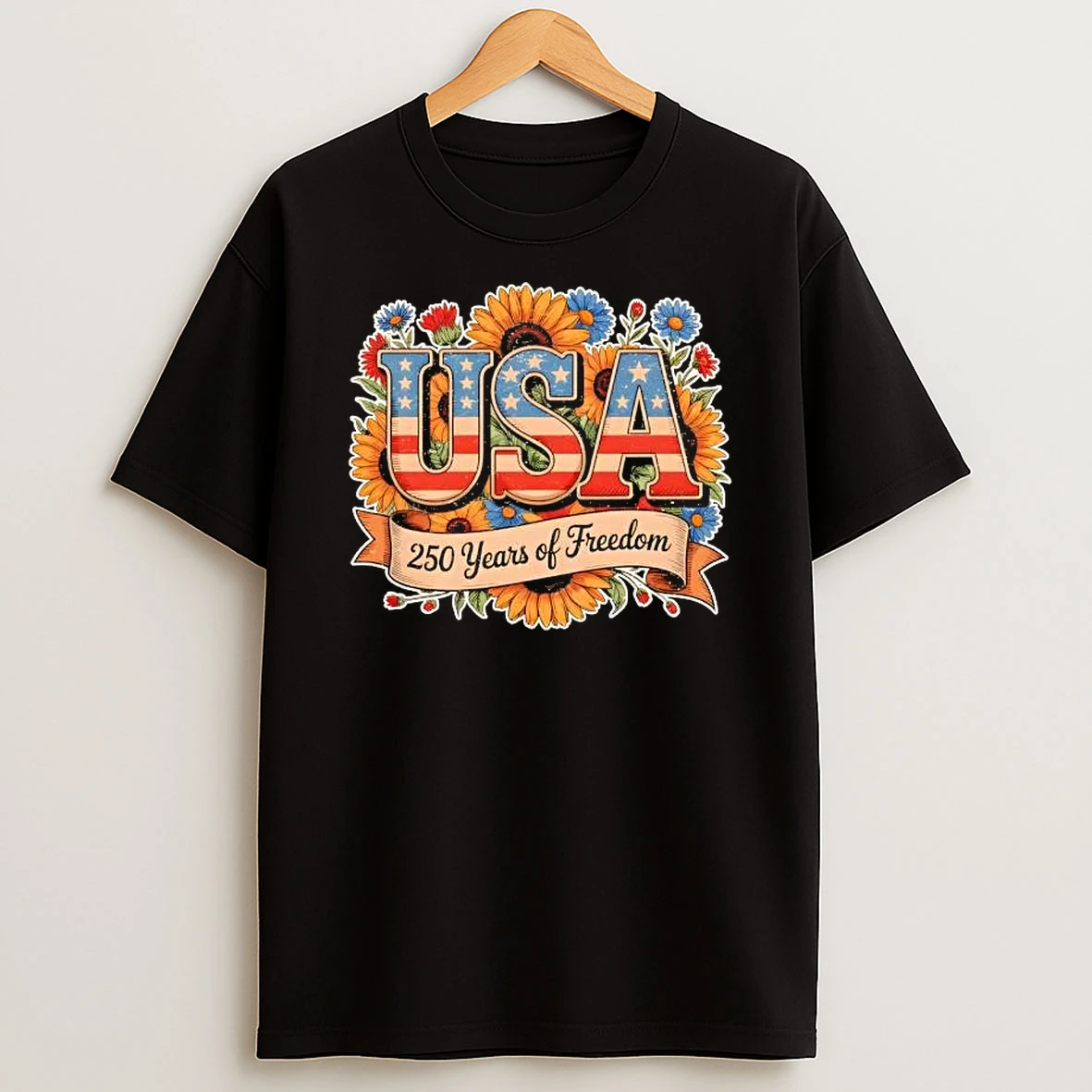 Usa 250 Year Of Freedom Sunflowers American Flag Shirts