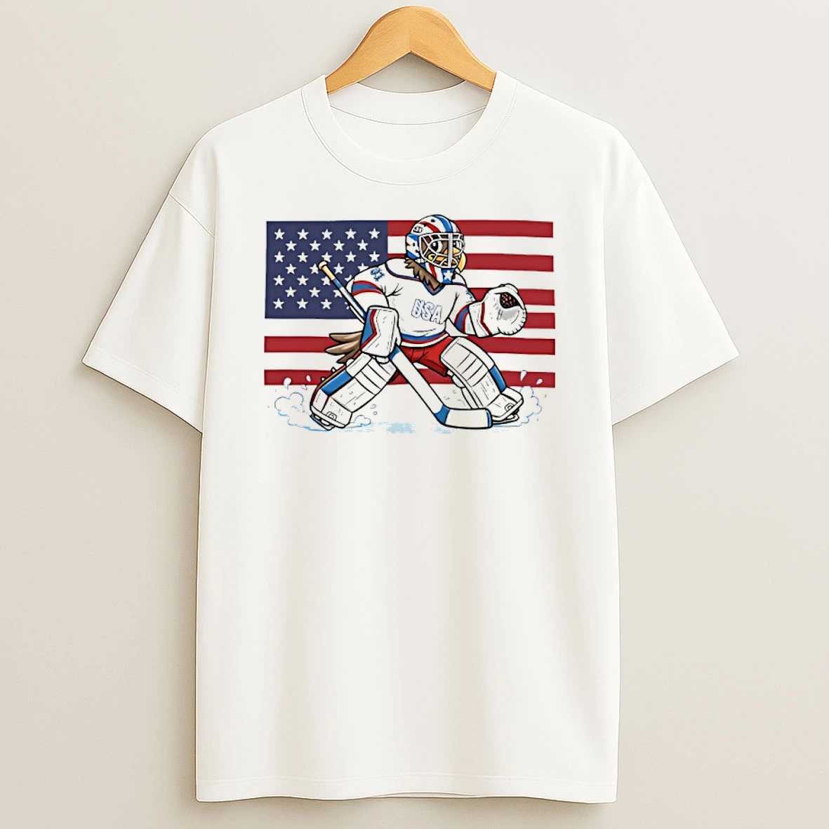 Usa Eagle Hockey Goalie Patriotic American Flag Shirts