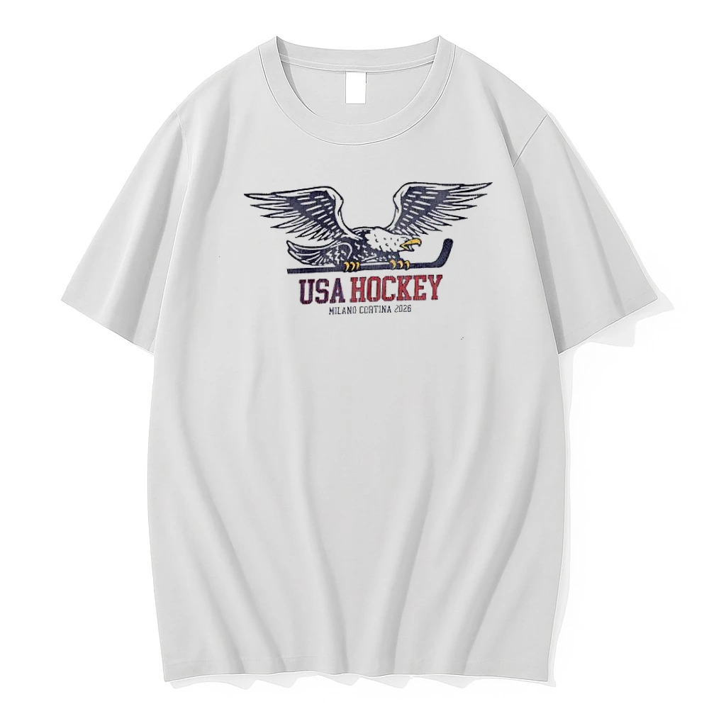Usa Hockey Eagle Holding Stick Milano Cortina Shirts