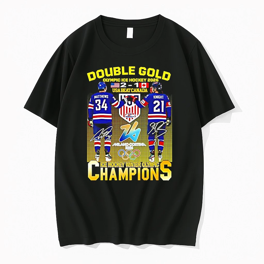 Usa Hockey Mens And Womens Olympic Champions 2026 Auston Matthews And Hilary Knight Shirts