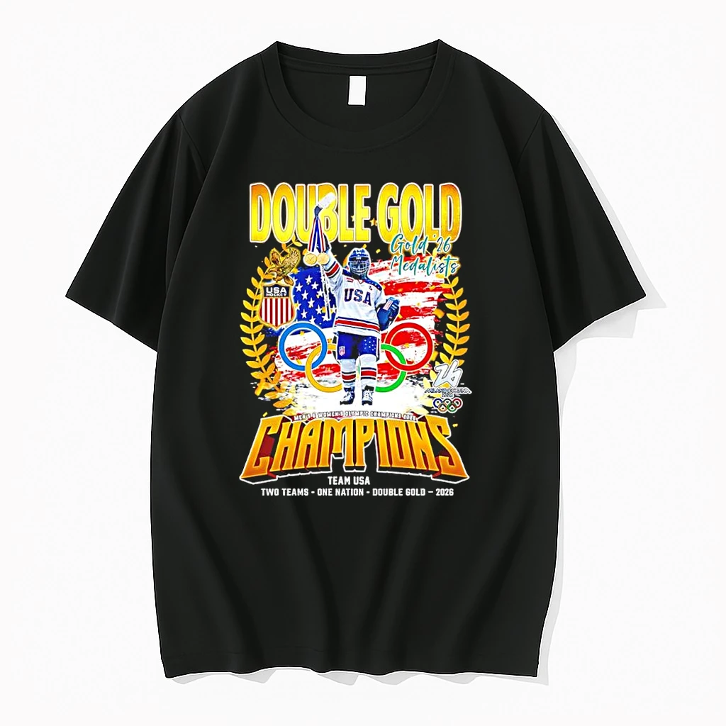 Usa Hockey Mens And Womens Olympic Champions 2026 Two Teams One Nation Double Gold Shirts