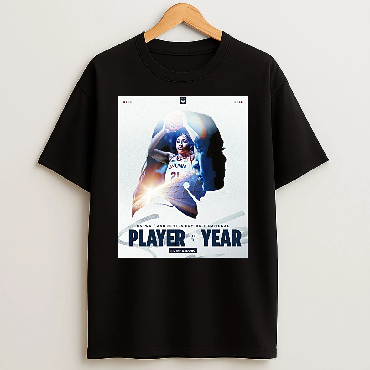 Usawa Ann Meyers Drysdale National Player Of The Year Sarah Strong Uconn Huskies Shirts