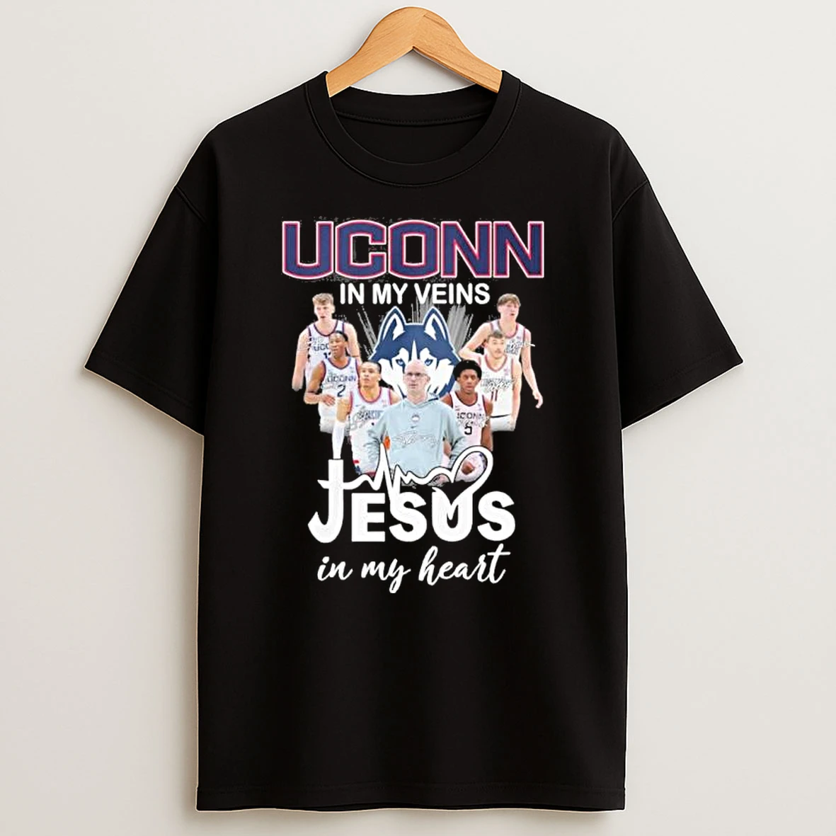 Uconn Huskies Basketball In My Veins Jesus In My Heart Shirts