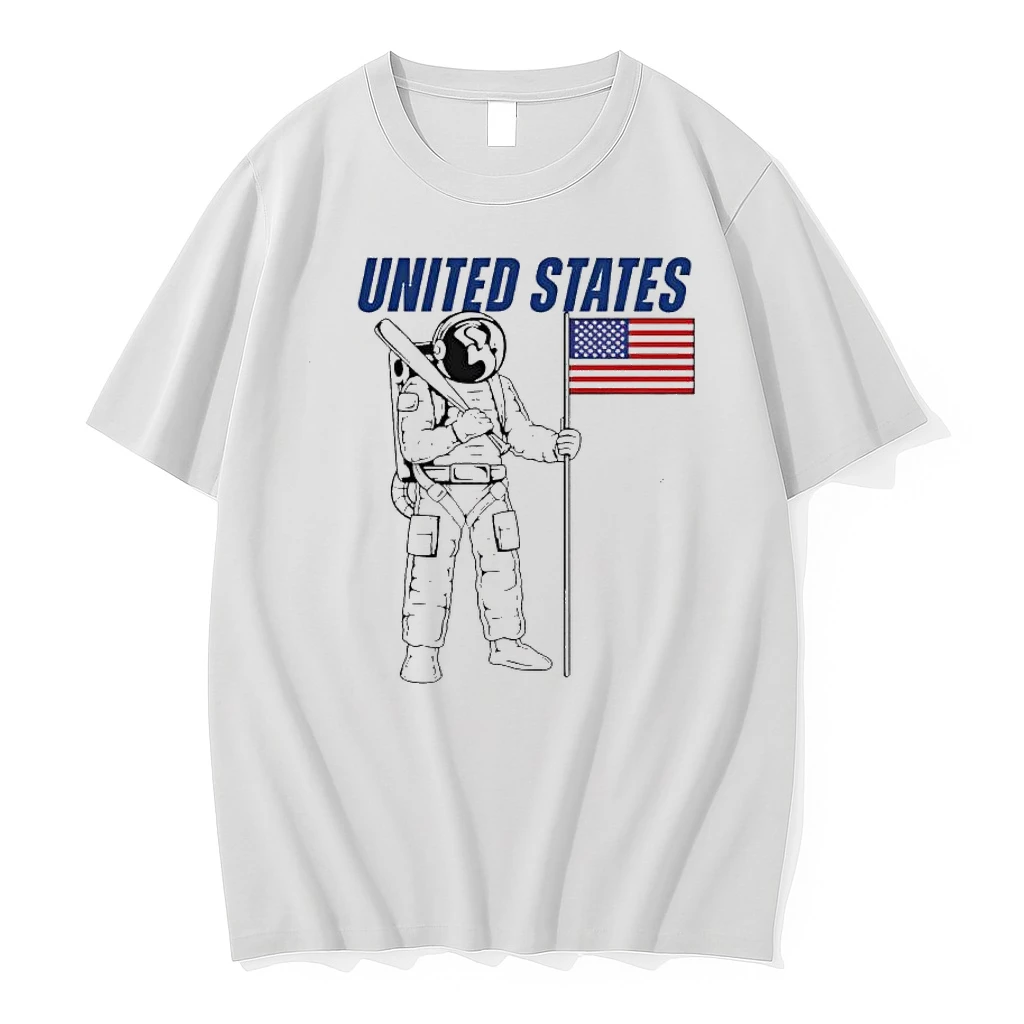 United States Astronaut Holding Baseball Bat And American Flag Shirts