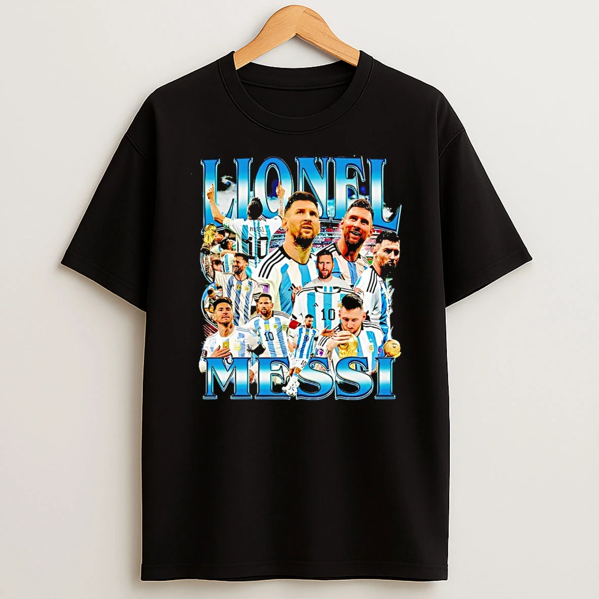 Vintage Lionel Messi Argentina Football Graphic Shirts