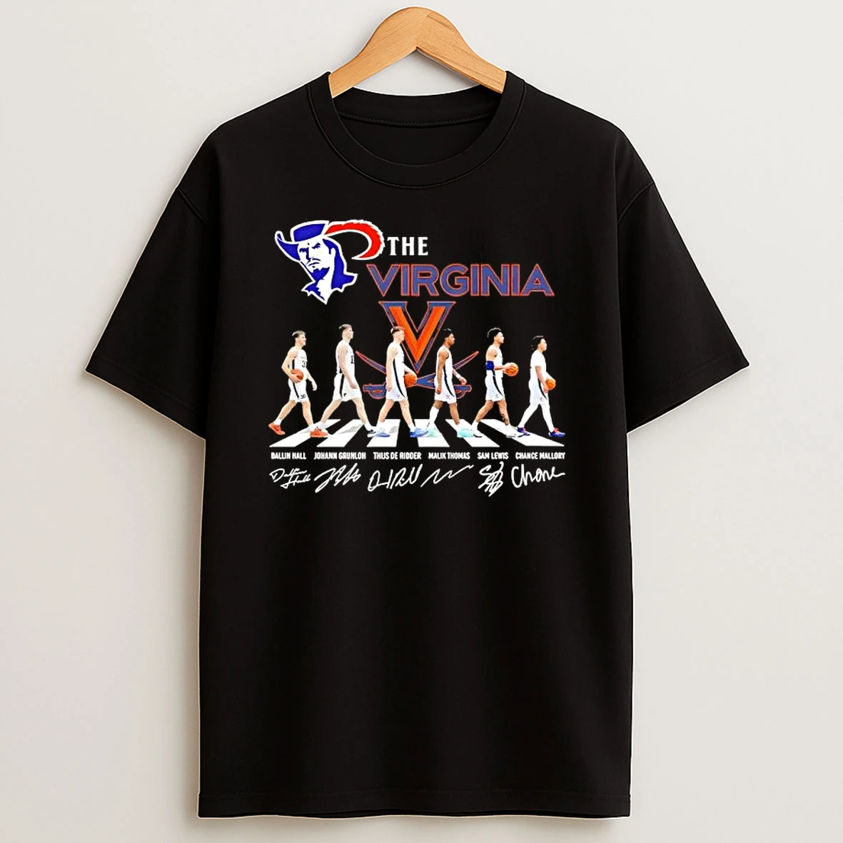 Virginia Cavaliers Dallin Hall And Players Abbey Road Signatures Shirts