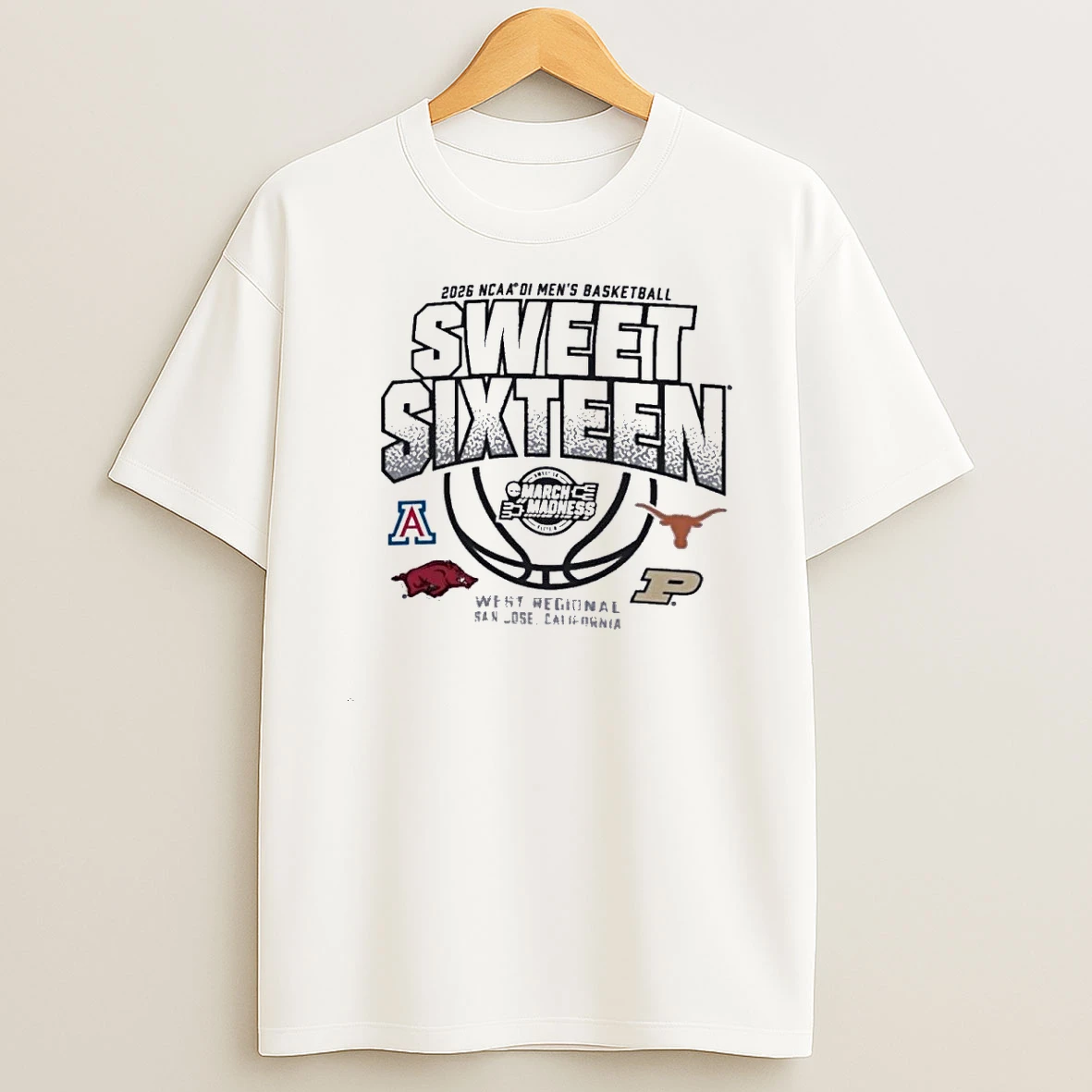 West Regional 2026 Ncaa Di Mens Basketball Sweet Sixteen Shirts